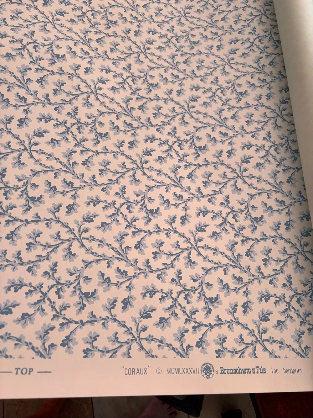 Brunschwig & Fil Coraux Blue on Cream Wallpaper Roll